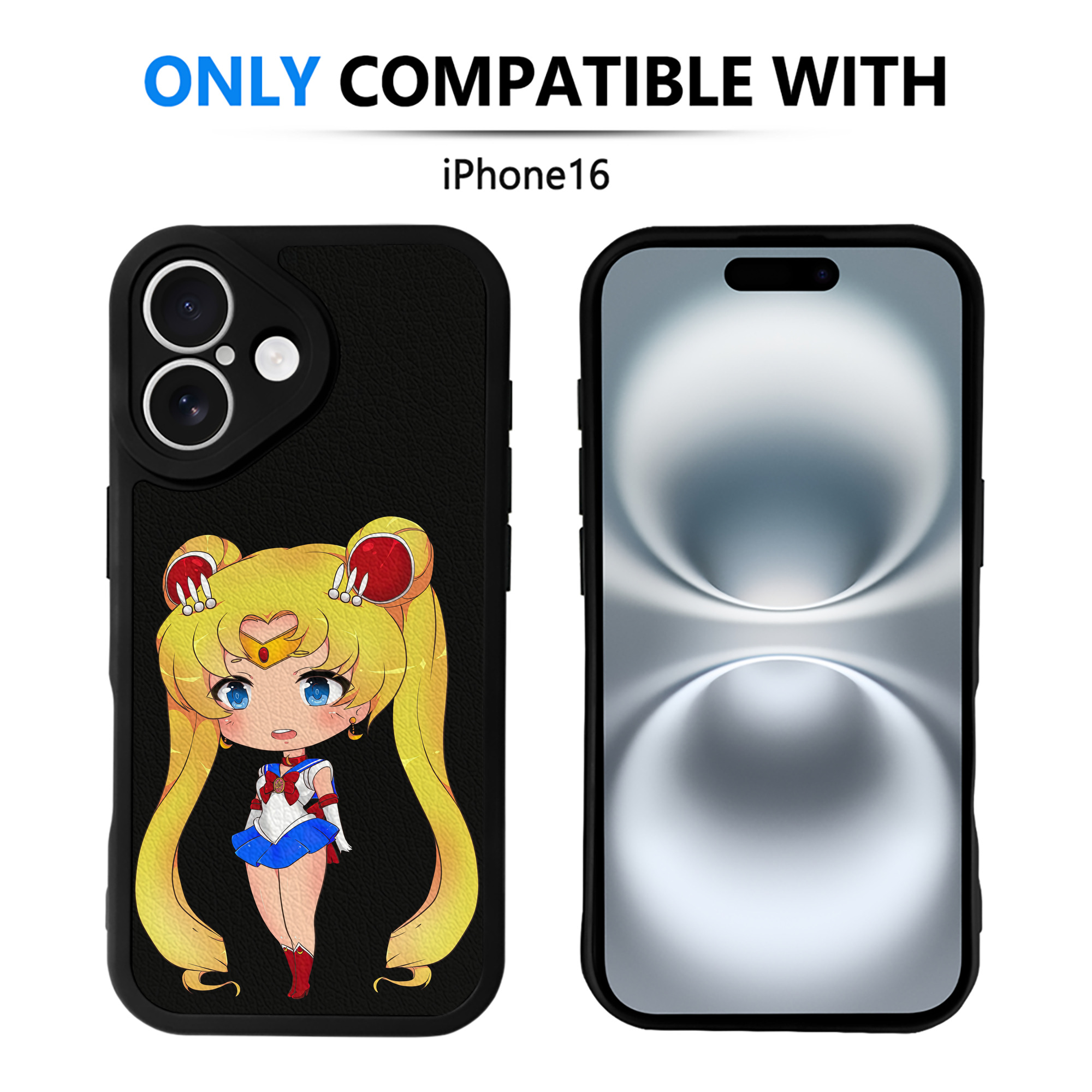 （画像用） 美少女戦士セーラームーン 月野 うさぎ つきの うさぎ Sailor Moon Tsukino Usagi 【iPhone 16シリーズ対応】シリコンスマホケース（レザー調） 材質：シリコン